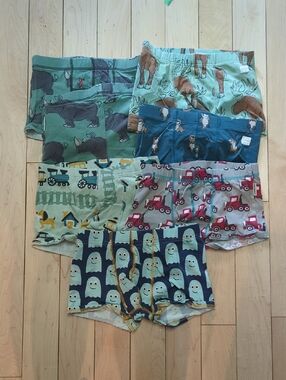 Maxomorra Organic Boys' Fun Printed Boxer Briefs Pack Set Of 6 - 10 Years